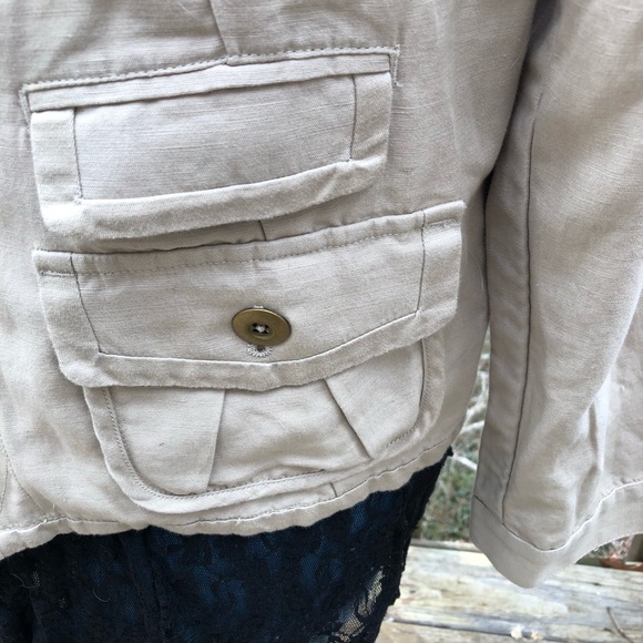 Chico’s Linen Jacket. Khaki - Picture 2 of 2